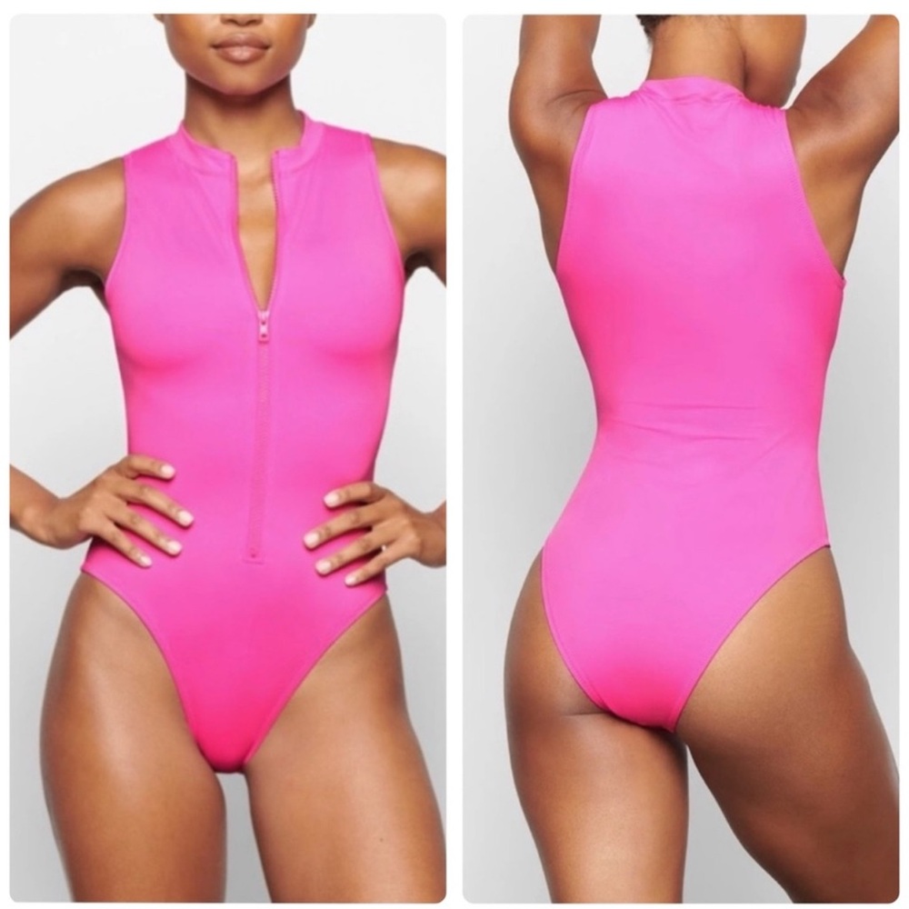 SKIMS Sleeveless One-Piece Swim Taffy Pink- NWT